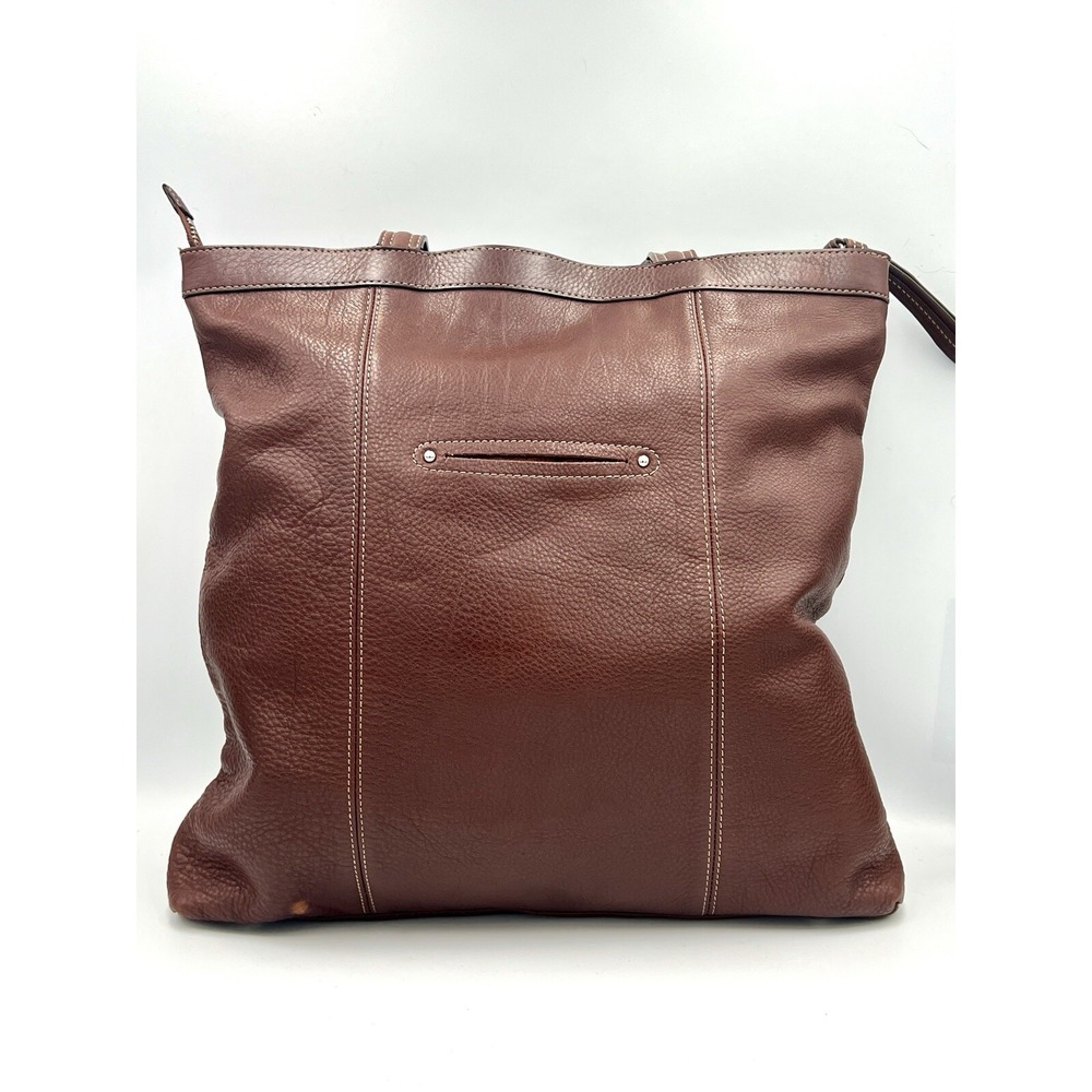 B. Makowsky Brown Leather Large Shoulder Handbag Purse‎